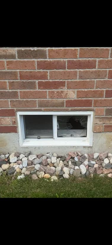 Customer photo from broken basement window repaired in Vaughan