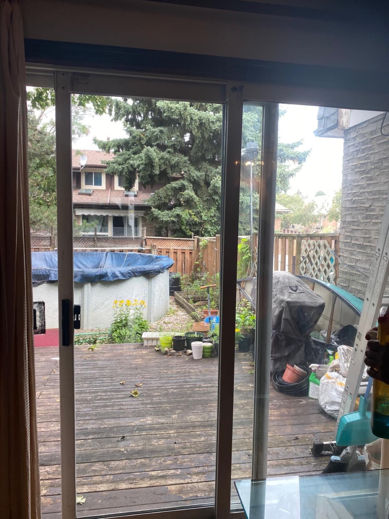Sliding patio door with replacement glazing, photographed by the customer.